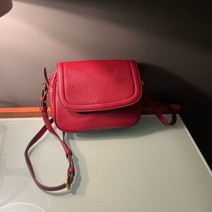 J. Crew Signet Flap Crossbody Bag in Red